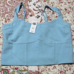 Light Blue Women's Cropped Tank Top